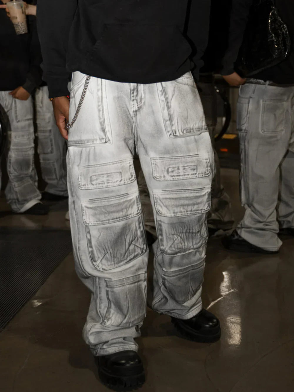 BONED DENIM PANTS